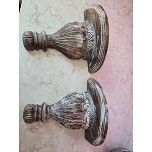 2 Wallhanging Shelfs Brown White 11" Wide 10 .75" Tall Home Decor Accent